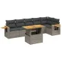 7-piece garden sofa set with gray PE rattan cushions by vidaXL, Garden sets - Ref: Foro24-3273531, Price: 468,80 €, Discount: %