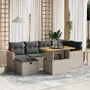 7-teiliges Gartensofa-Set mit grauen PE-Rattan-Kissen von vidaXL, Gartensets - Ref: Foro24-3276042, Preis: 447,29 €, Rabatt: %