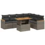 7-piece garden sofa set with gray PE rattan cushions by vidaXL, Garden sets - Ref: Foro24-3273097, Price: 451,43 €, Discount: %