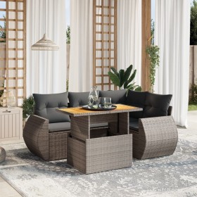 Garden sofa set with cushions 5 pieces gray synthetic rattan by vidaXL, Garden sets - Ref: Foro24-3272180, Price: 379,13 €, D...