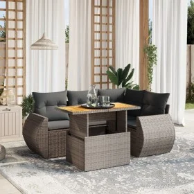 Garden sofa set with cushions 5 pieces gray synthetic rattan by vidaXL, Garden sets - Ref: Foro24-3272180, Price: 385,80 €, D...