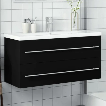 Badezimmermöbel mit integriertem schwarzen Waschbecken von vidaXL, Badezimmerwaschtische - Ref: Foro24-3278795, Preis: 349,17...