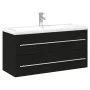 Badezimmermöbel mit integriertem schwarzen Waschbecken von vidaXL, Badezimmerwaschtische - Ref: Foro24-3278795, Preis: 349,17...