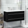 Badezimmermöbel mit integriertem schwarzen Waschbecken von vidaXL, Badezimmerwaschtische - Ref: Foro24-3278795, Preis: 349,17...