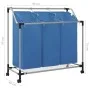 Laundry separator with 3 blue steel bags by vidaXL, Laundry baskets - Ref: Foro24-288331, Price: 34,29 €, Discount: %