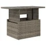 Garden table glass surface PE rattan gray 100x55x73 cm by vidaXL, Garden tables - Ref: Foro24-366121, Price: 99,32 €, Discoun...