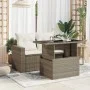 Garden table glass surface PE rattan gray 100x55x73 cm by vidaXL, Garden tables - Ref: Foro24-366121, Price: 99,32 €, Discoun...
