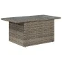 Garden table glass surface PE rattan gray 100x55x73 cm by vidaXL, Garden tables - Ref: Foro24-366121, Price: 99,32 €, Discoun...