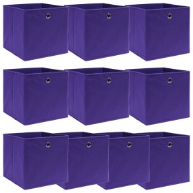 Cajas de almacenaje 10 uds tela morado 32x32x32 cm de vidaXL, Cestas para almacenaje - Ref: Foro24-288355, Precio: 54,29 €, D...