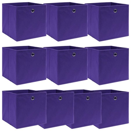 Aufbewahrungsboxen 10 Stück lila Stoff 32x32x32 cm von vidaXL, Aufbewahrungskörbe - Ref: Foro24-288355, Preis: 54,29 €, Rabat...