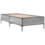 Sonoma-graues Metall-Holzwerkstoff-Bettgestell, 90 x 190 cm von vidaXL, Betten und Lattenroste - Ref: Foro24-844989, Preis: 6...
