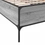 Sonoma-graues Metall-Holzwerkstoff-Bettgestell, 90 x 190 cm von vidaXL, Betten und Lattenroste - Ref: Foro24-844989, Preis: 6...