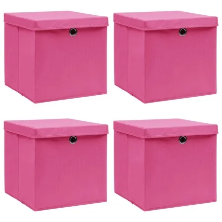 Storage boxes with lids 4 pcs pink fabric 32x32x32 cm by vidaXL, Storage baskets - Ref: Foro24-288346, Price: 30,53 €, Discou...