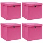 Aufbewahrungsboxen mit Deckel 4 Stück rosa Stoff 32x32x32 cm von vidaXL, Aufbewahrungskörbe - Ref: Foro24-288346, Preis: 31,1...