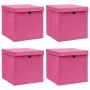Storage boxes with lids 4 pcs pink fabric 32x32x32 cm by vidaXL, Storage baskets - Ref: Foro24-288346, Price: 30,53 €, Discou...
