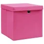 Storage boxes with lids 4 pcs pink fabric 32x32x32 cm by vidaXL, Storage baskets - Ref: Foro24-288346, Price: 30,53 €, Discou...