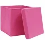Storage boxes with lids 4 pcs pink fabric 32x32x32 cm by vidaXL, Storage baskets - Ref: Foro24-288346, Price: 30,53 €, Discou...