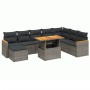 9-teiliges Gartenmöbel-Set und graue synthetische Rattankissen von vidaXL, Gartensets - Ref: Foro24-3273216, Preis: 538,83 €,...