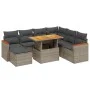8-teiliges Gartensofa-Set und graue synthetische Rattankissen von vidaXL, Gartensets - Ref: Foro24-3276056, Preis: 497,13 €, ...