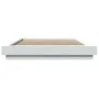 White engineered wood bed frame with LED 120x200 cm by vidaXL, Beds and slatted bases - Ref: Foro24-3281105, Price: 175,90 €,...