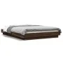 Bed frame with LED lights oak brown wood 120x200 cm by vidaXL, Beds and slatted bases - Ref: Foro24-3281111, Price: 174,60 €,...