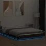 Bed frame with LED lights oak brown wood 120x200 cm by vidaXL, Beds and slatted bases - Ref: Foro24-3281111, Price: 174,60 €,...