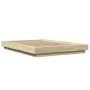 Sonoma oak wood bed frame with LED lights 120x200 cm by vidaXL, Beds and slatted bases - Ref: Foro24-3281107, Price: 170,27 €...