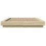 Sonoma oak wood bed frame with LED lights 120x200 cm by vidaXL, Beds and slatted bases - Ref: Foro24-3281107, Price: 172,35 €...