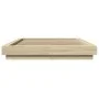 Sonoma oak wood bed frame with LED lights 120x200 cm by vidaXL, Beds and slatted bases - Ref: Foro24-3281107, Price: 170,27 €...