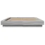 Sonoma gray wood bed frame with LED lights 120x190 cm by vidaXL, Beds and slatted bases - Ref: Foro24-3281145, Price: 177,71 ...