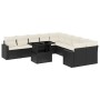 11-teilige Gartensofagarnitur und schwarze synthetische Rattankissen von vidaXL, Gartensets - Ref: Foro24-3267536, Preis: 642...