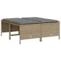 Gartenhocker mit Kissen 4 Stück beiges synthetisches Rattan von vidaXL, Hocker für den Außenbereich - Ref: Foro24-368365, Pre...