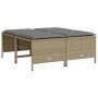 Gartenhocker mit Kissen 4 Stück beiges synthetisches Rattan von vidaXL, Hocker für den Außenbereich - Ref: Foro24-368365, Pre...