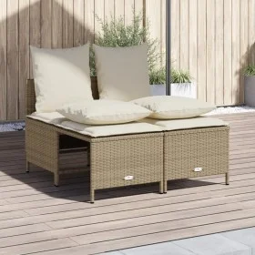 Garden sofa set with cushions 4 pieces beige synthetic rattan by vidaXL, Garden sets - Ref: Foro24-368384, Price: 190,68 €, D...
