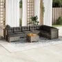 9-teiliges Gartenmöbel-Set und graue synthetische Rattankissen von vidaXL, Gartensets - Ref: Foro24-3261960, Preis: 672,00 €,...