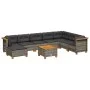 9-piece garden furniture set and gray synthetic rattan cushions by vidaXL, Garden sets - Ref: Foro24-3261960, Price: 672,00 €...