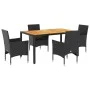 5-piece garden dining set with black acacia PE rattan cushions by vidaXL, Garden sets - Ref: Foro24-3278671, Price: 394,75 €,...