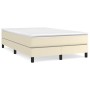 Estructura de cama sin colchón cuero sintético crema 120x200 cm