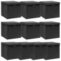 Cajas de almacenaje con tapas 10 uds tela negro 32x32x32 cm de vidaXL, Cestas para almacenaje - Ref: Foro24-288334, Precio: 7...