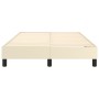 Estructura de cama sin colchón cuero sintético crema 120x200 cm