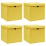 Aufbewahrungsboxen mit Deckel 4 Stück gelber Stoff 32x32x32 cm von vidaXL, Aufbewahrungskörbe - Ref: Foro24-288366, Preis: 31...