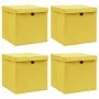 Storage boxes with lids 4 pcs fabric yellow 32x32x32 cm by vidaXL, Storage baskets - Ref: Foro24-288366, Price: 31,07 €, Disc...