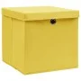 Storage boxes with lids 4 pcs fabric yellow 32x32x32 cm by vidaXL, Storage baskets - Ref: Foro24-288366, Price: 31,07 €, Disc...