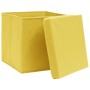 Storage boxes with lids 4 pcs fabric yellow 32x32x32 cm by vidaXL, Storage baskets - Ref: Foro24-288366, Price: 31,67 €, Disc...