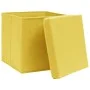 Storage boxes with lids 4 pcs fabric yellow 32x32x32 cm by vidaXL, Storage baskets - Ref: Foro24-288366, Price: 31,07 €, Disc...