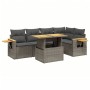 6-teiliges Gartenmöbel-Set und graue synthetische Rattankissen von vidaXL, Gartensets - Ref: Foro24-3273510, Preis: 411,22 €,...