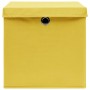 Aufbewahrungsboxen mit Deckel 4 Stück gelber Stoff 32x32x32 cm von vidaXL, Aufbewahrungskörbe - Ref: Foro24-288366, Preis: 31...