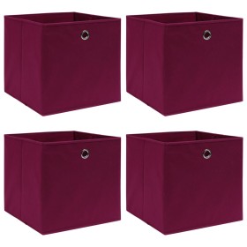 Storage boxes 4 pcs dark red fabric 32x32x32 cm by vidaXL, Storage baskets - Ref: Foro24-288341, Price: 25,36 €, Discount: %