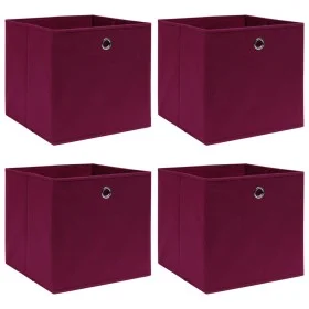 Storage boxes 4 pcs dark red fabric 32x32x32 cm by vidaXL, Storage baskets - Ref: Foro24-288341, Price: 24,87 €, Discount: %