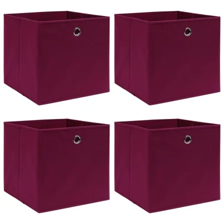 Storage boxes 4 pcs dark red fabric 32x32x32 cm by vidaXL, Storage baskets - Ref: Foro24-288341, Price: 24,87 €, Discount: %